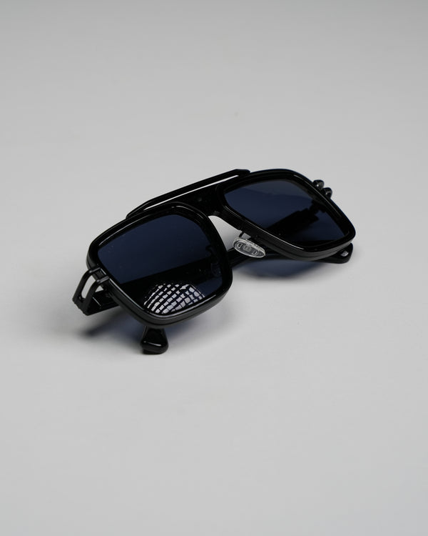 BLACK FRAME & LENSES UNISEX SUNGLASSES-Mid-Shadow