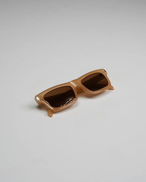 Unisex sunglasses with a honey frame and black lenses-Twilight Brown