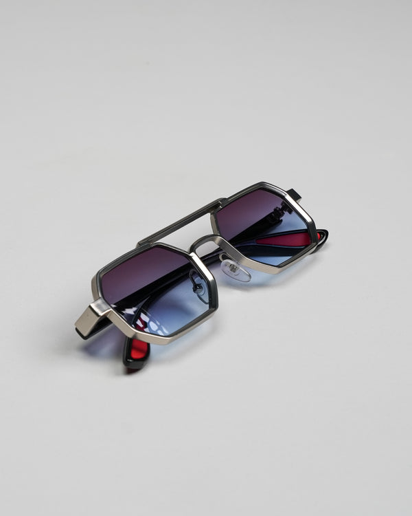 SILVER FRAME WITH BLACK LENSES UNISEX SUNGLASSES - xo15