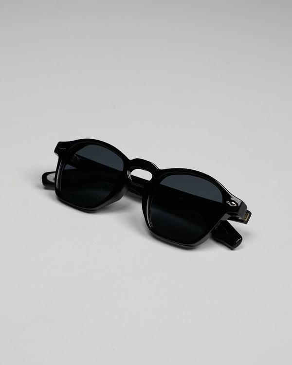 BLACK FRAME & LENSES UNISEX SUNGLASSES - SHADOW VISION