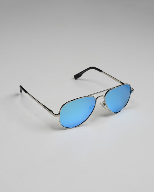 GOLD FRAME WITH BLUE LENSES UNISEX SUNGLASSES - DRKX 5