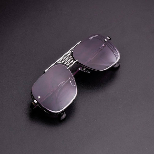 SILVER FRAME WITH BLUE LENSES UNISEX SUNGLASSES - ZG