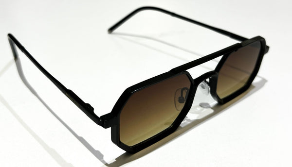 BLACK FRAME WITH BROWN  LENSES UNISEX SUNGLASSES -XO17