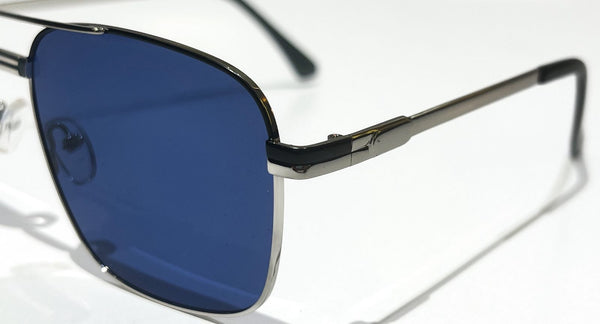 SILVER FRAME WITH blue   LENSES UNISEX SUNGLASSES -OLGO BASIC