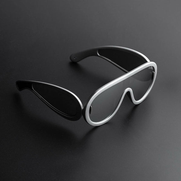 SILVER FRAME WITH BLACK LENSES UNISEX SUNGLASSES - BIG-G