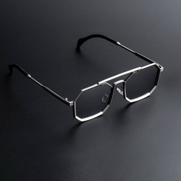 SILVER FRAME WITH BLACK LENSES UNISEX SUNGLASSES - XO 13