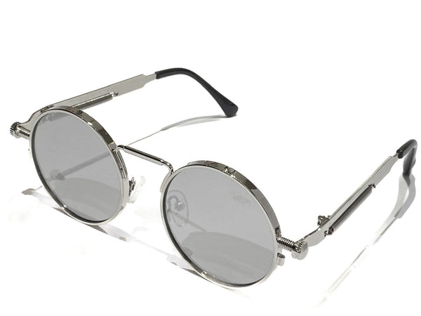 SILVER FRAME WITH BLACK LENSES UNISEX SUNGLASSES:QQ