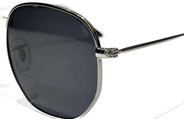 SILVER FRAME WITH BLACK LENSES UNISEX SUNGLASSES - DAB